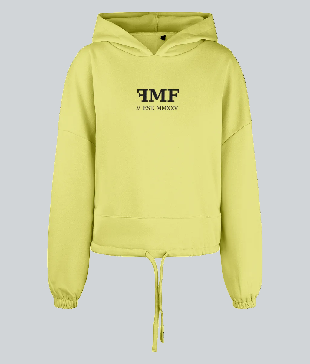 Light green hoodie with 'FMF' logo on a white background